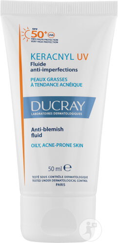 Ducray Keracnyl Uv Fluide Anti-Imperfections SPF50+ Protection Solaire 50ml