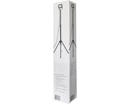 LED statief werklamp IP65 20W 3300 lm 5000 K koelwit, stroomkabel 3G1,0 mm² H07RN-F met veiligheidsstekker 3,0 m