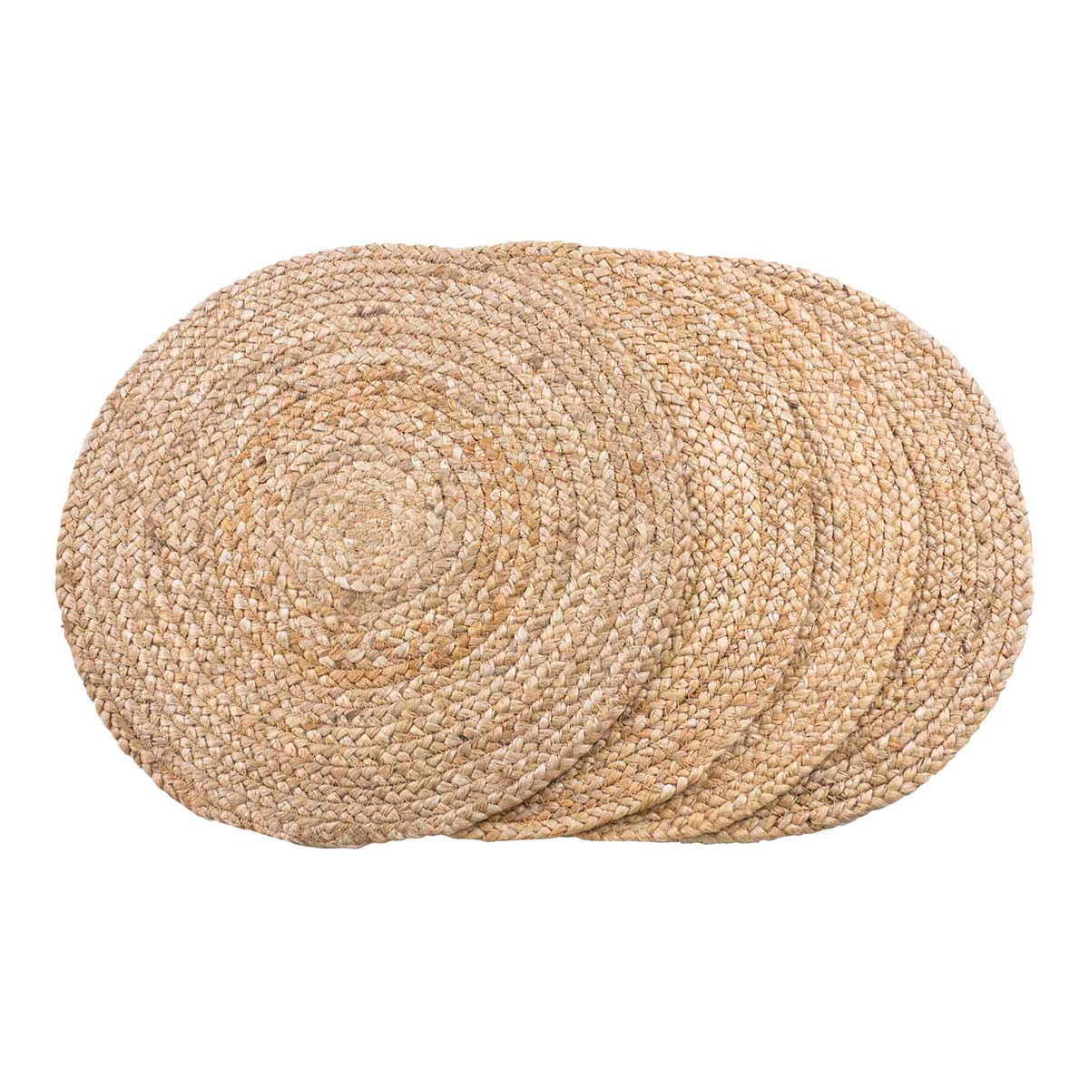 Ronde placemat Milly jute (set van 4) Naturel