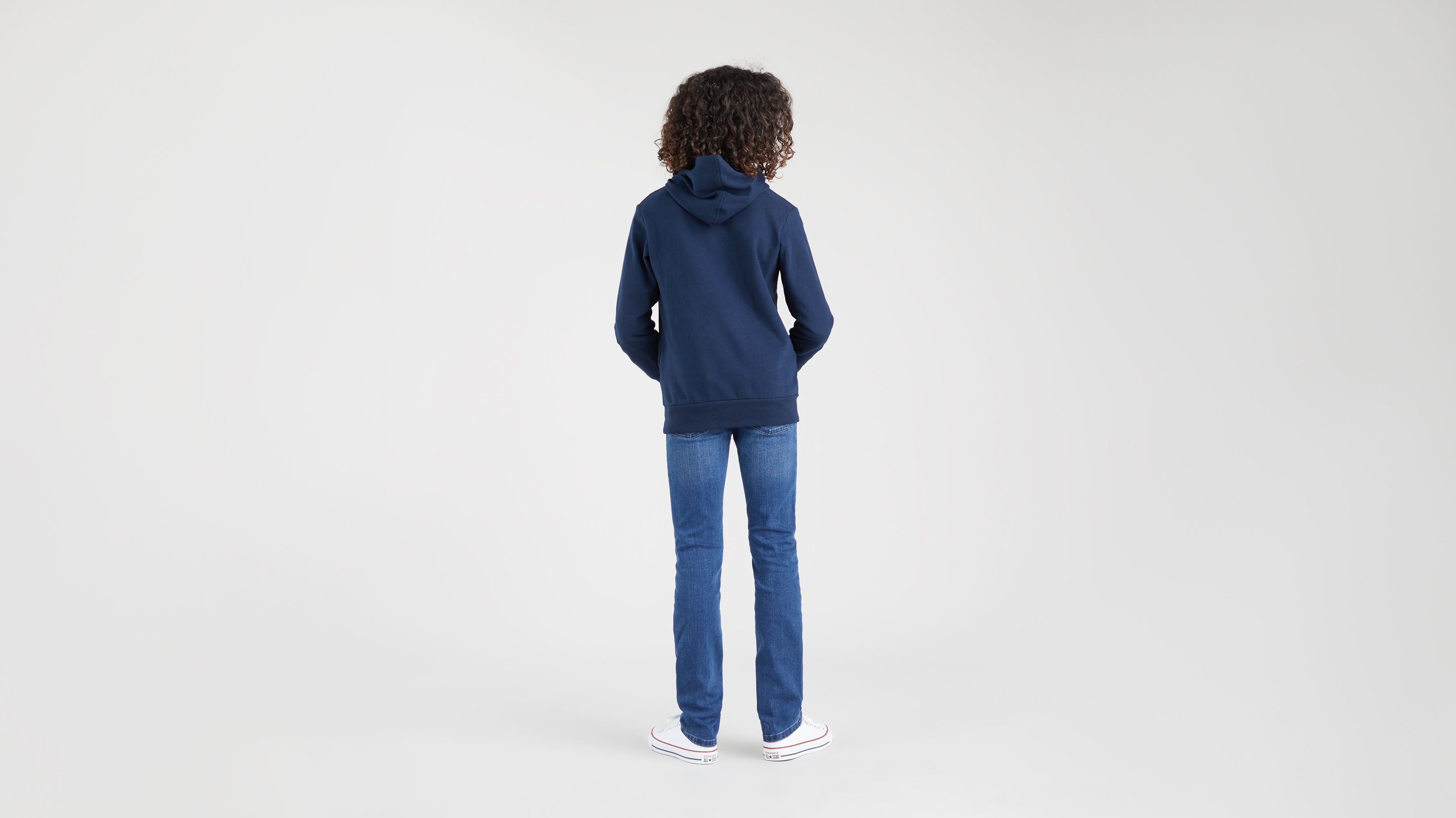 Sweat à capuche sérigraphié Batwing pour adolescent - Dress Blues - Bleu