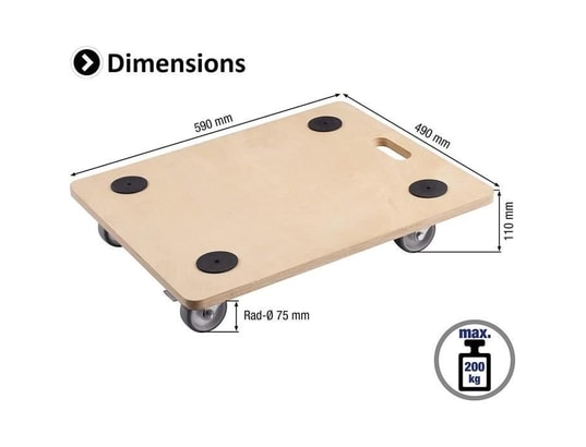 MEISTER - Chariot de service de cuisine Chariot a roulettes 590 x 490 mm 200 kg
