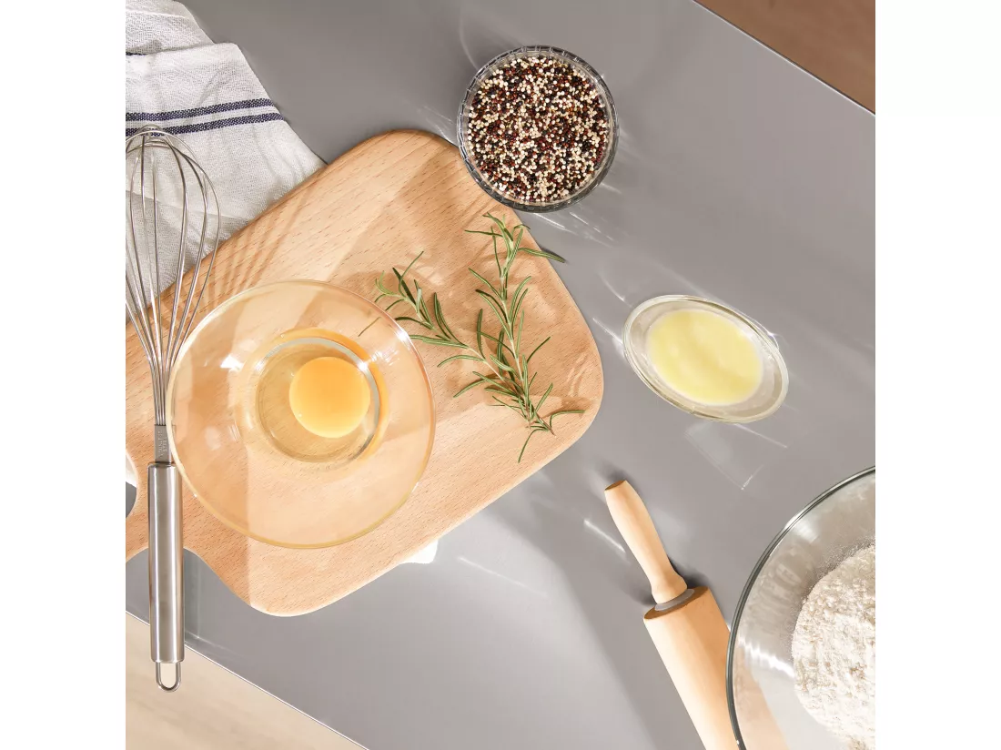 Desserte roulante Chariot de cuisine de 2 étages avec grand plan de travail en Acier Inox, FKW47-W
