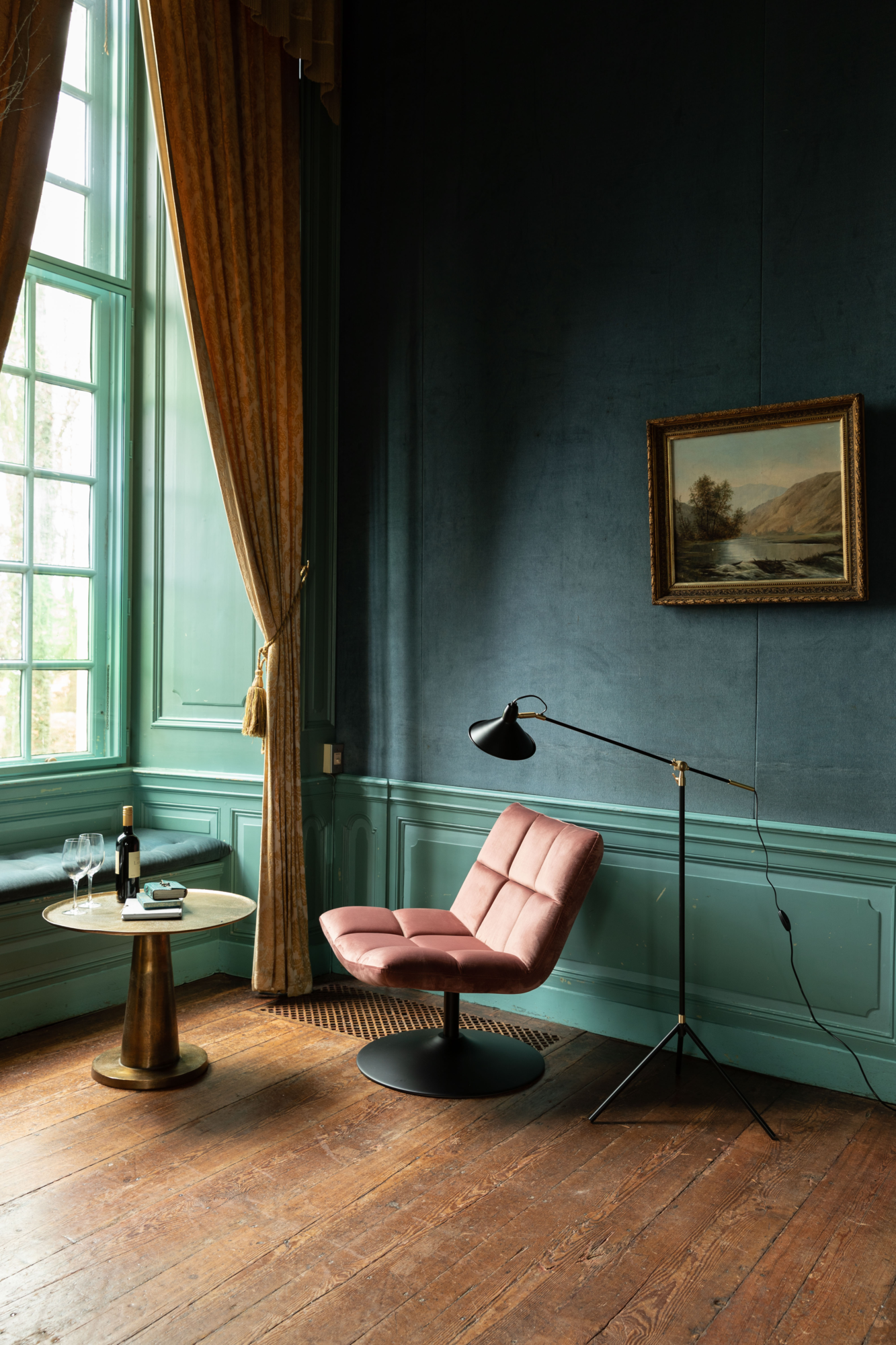 Fauteuil Bar Velvet goud/bruin