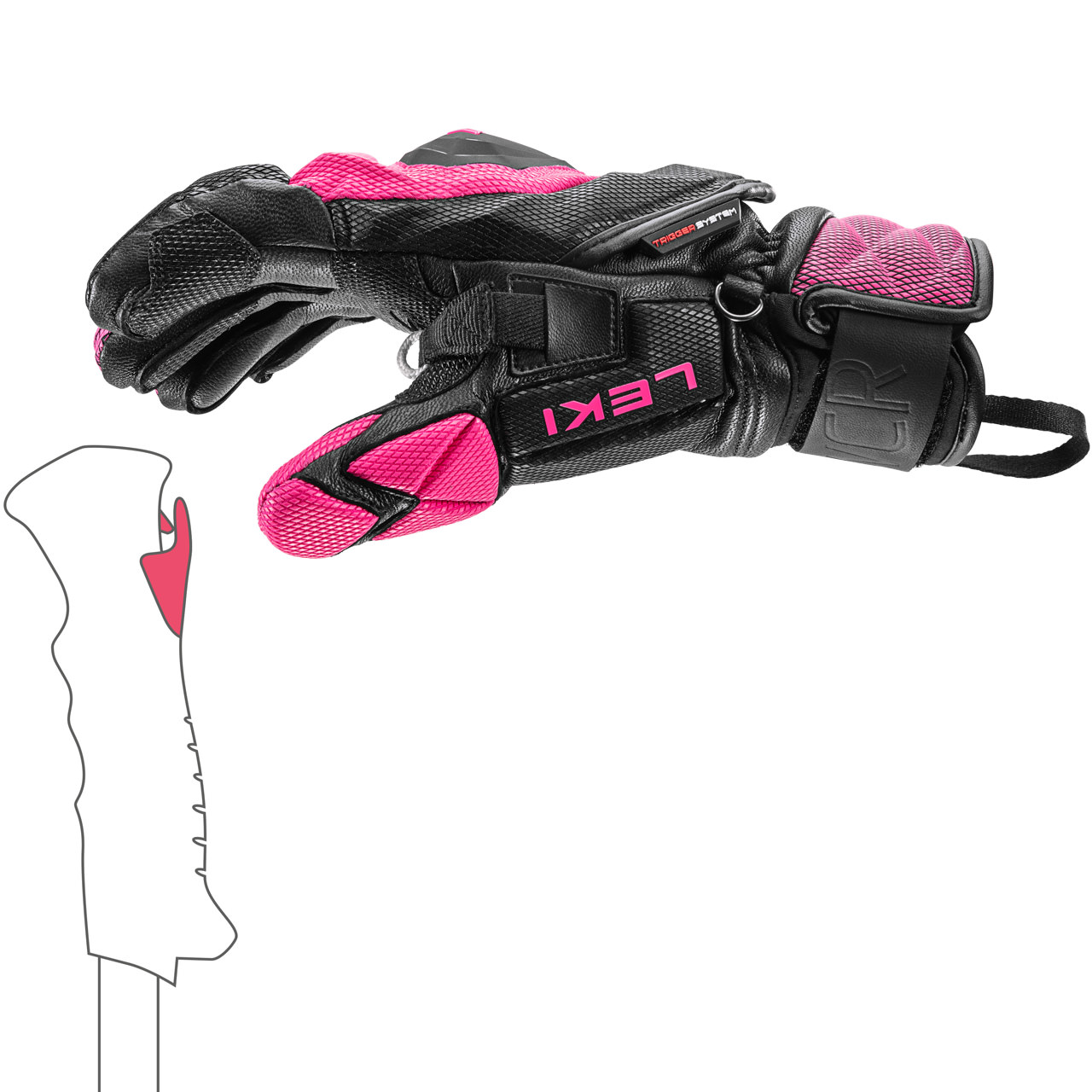 Leki Damen Handschuh WCR VENOM SL 3D black-/pink | Leki | L | Brands | XSPO-Fashion