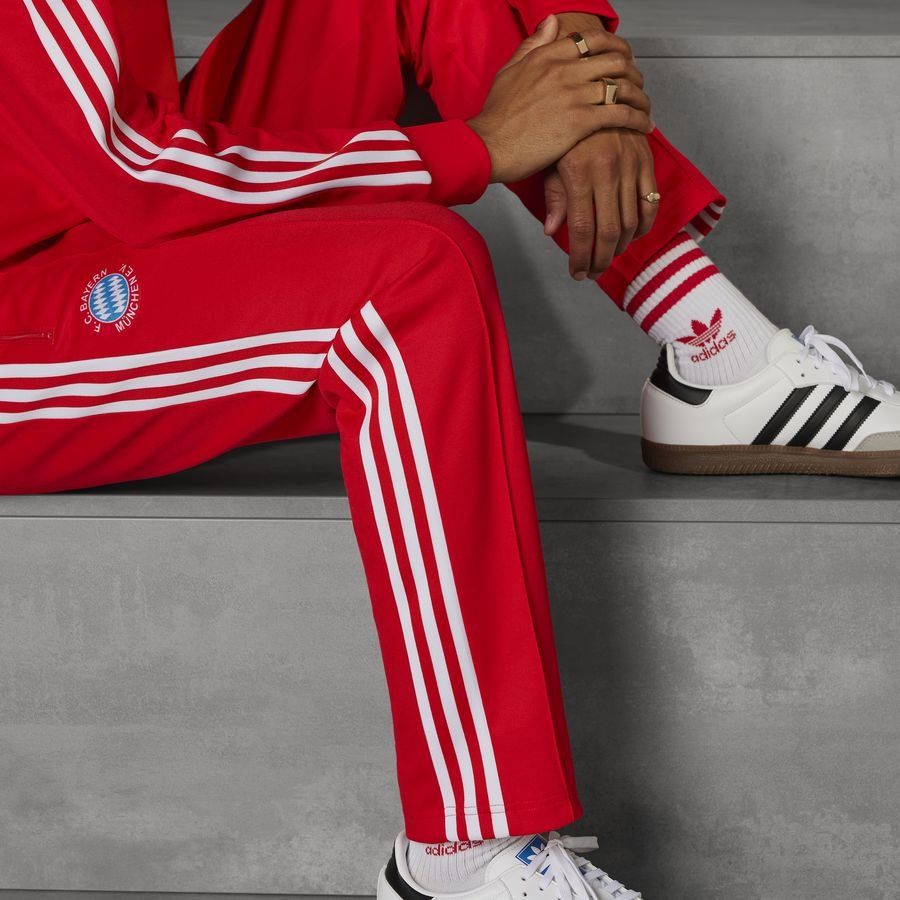 Bayern Munich Bas de Survêtement Originals Beckenbauer - Rouge/Blanc
