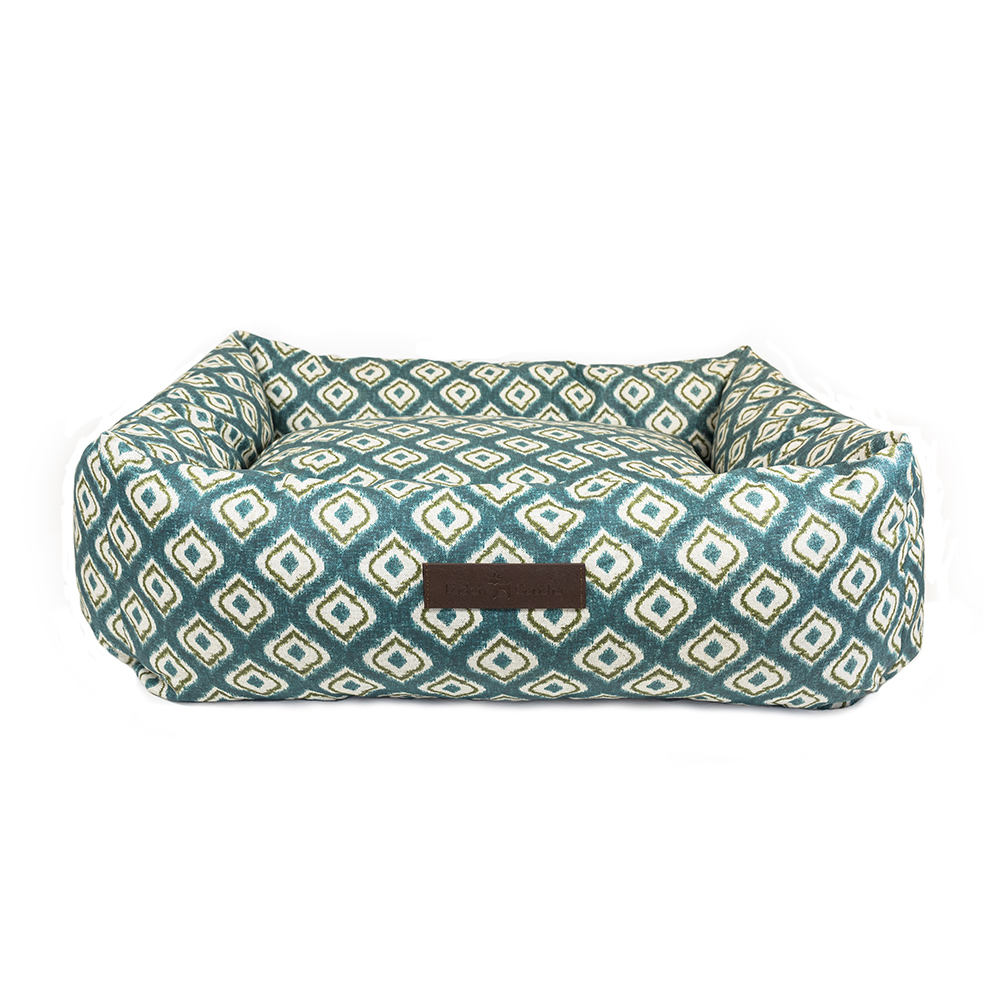 Cama impermeável verde ikat - M