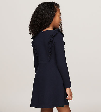 Tommy Hilfiger Kjole - Ruffle Fit & Flare - Desert Sky