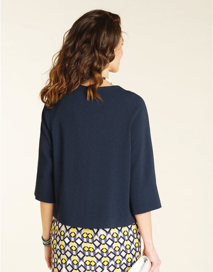 Veste chic crêpe marine