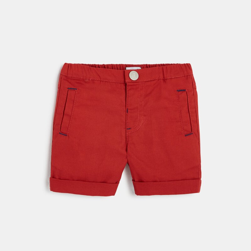 Bermuda en toile armurée bébé garçon rouge Absorba Rouge