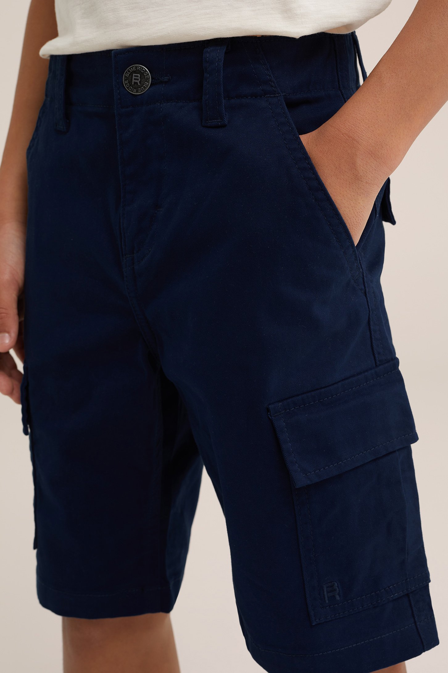 Jongens short met cargozakken Blue Ridge Donkerblauw