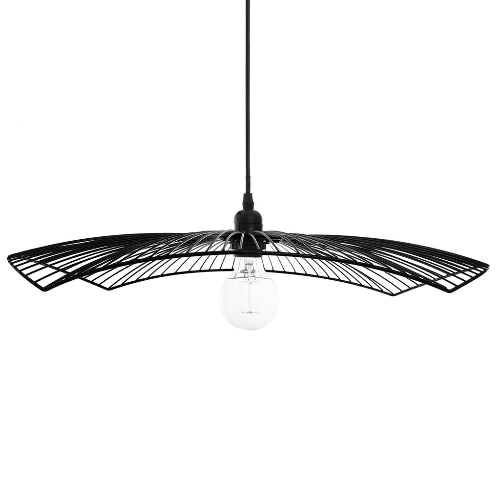 Suspension ombrelle filaire CUZCO métal noire D 58cm