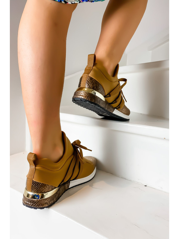 Baskets ILAN lycra Camel - Reqins