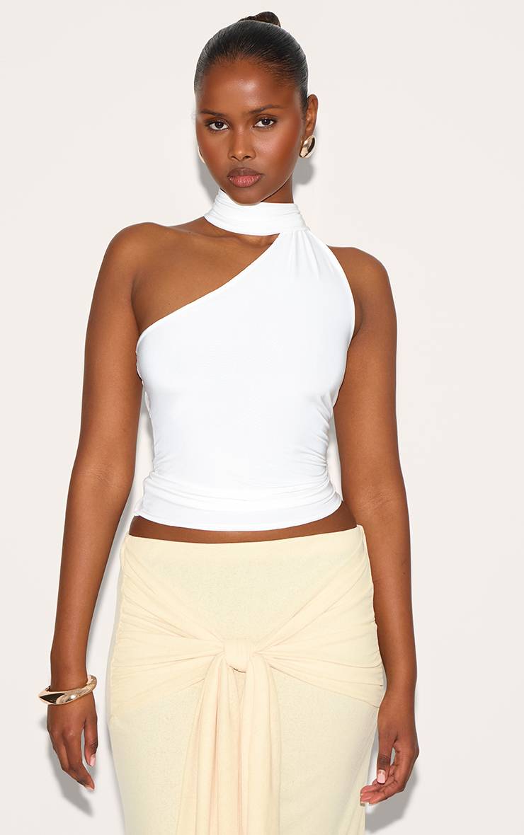 Crème Haut Long À Détail Foulard Double Épaisseur