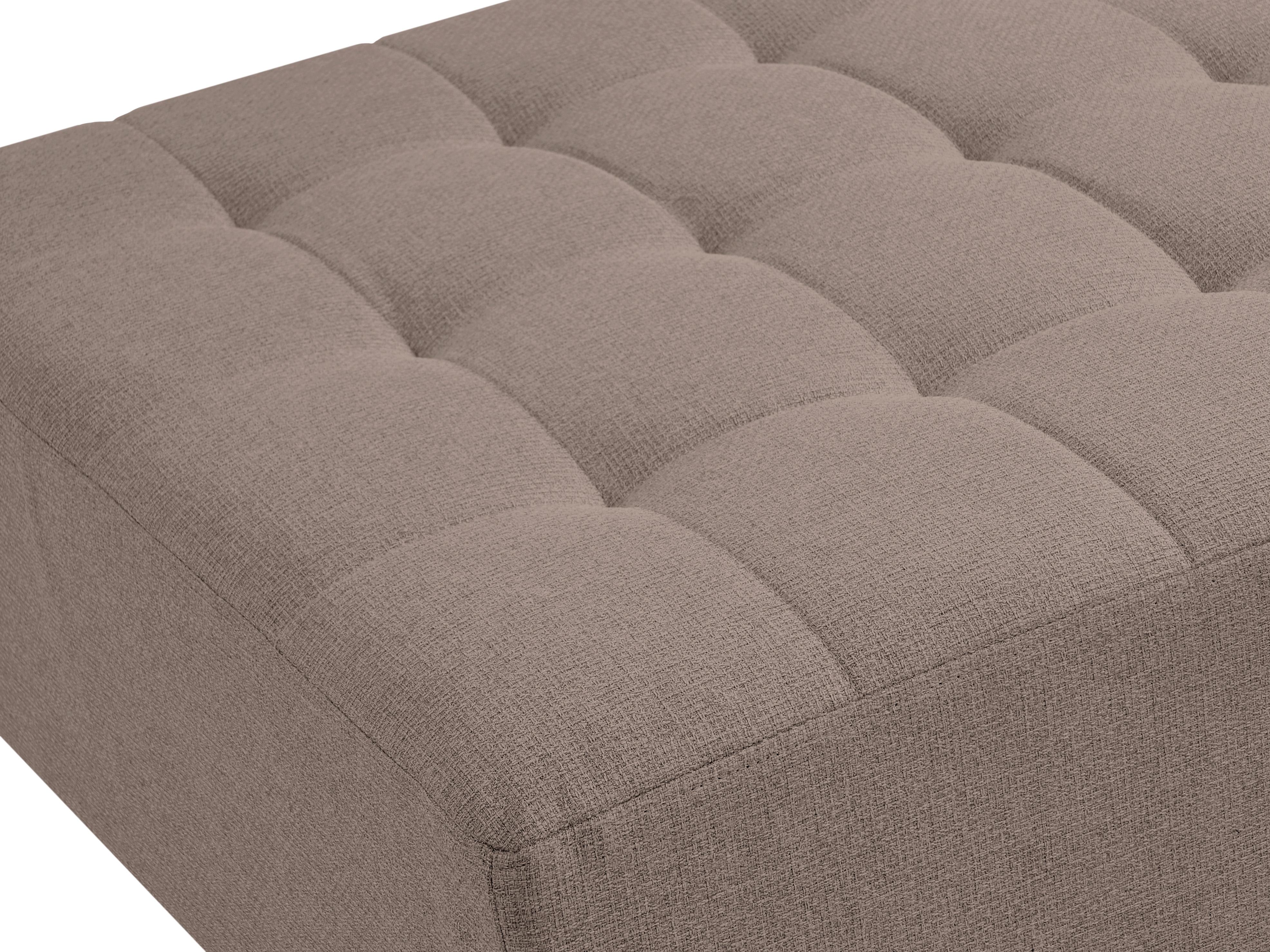 Modulaire hoekslaapbank 4-zits ABERDEEN Stof Taupe met ottomaan linkszijdig