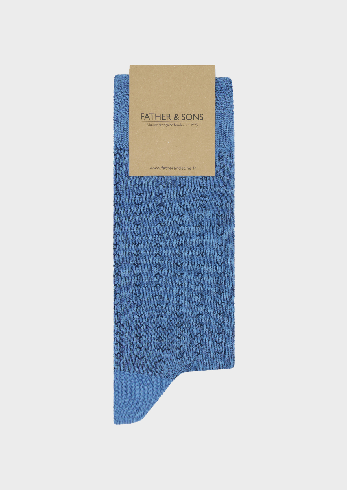 Chaussettes en viscose de bambou bleu chambray à motif fantaisie bleu marine