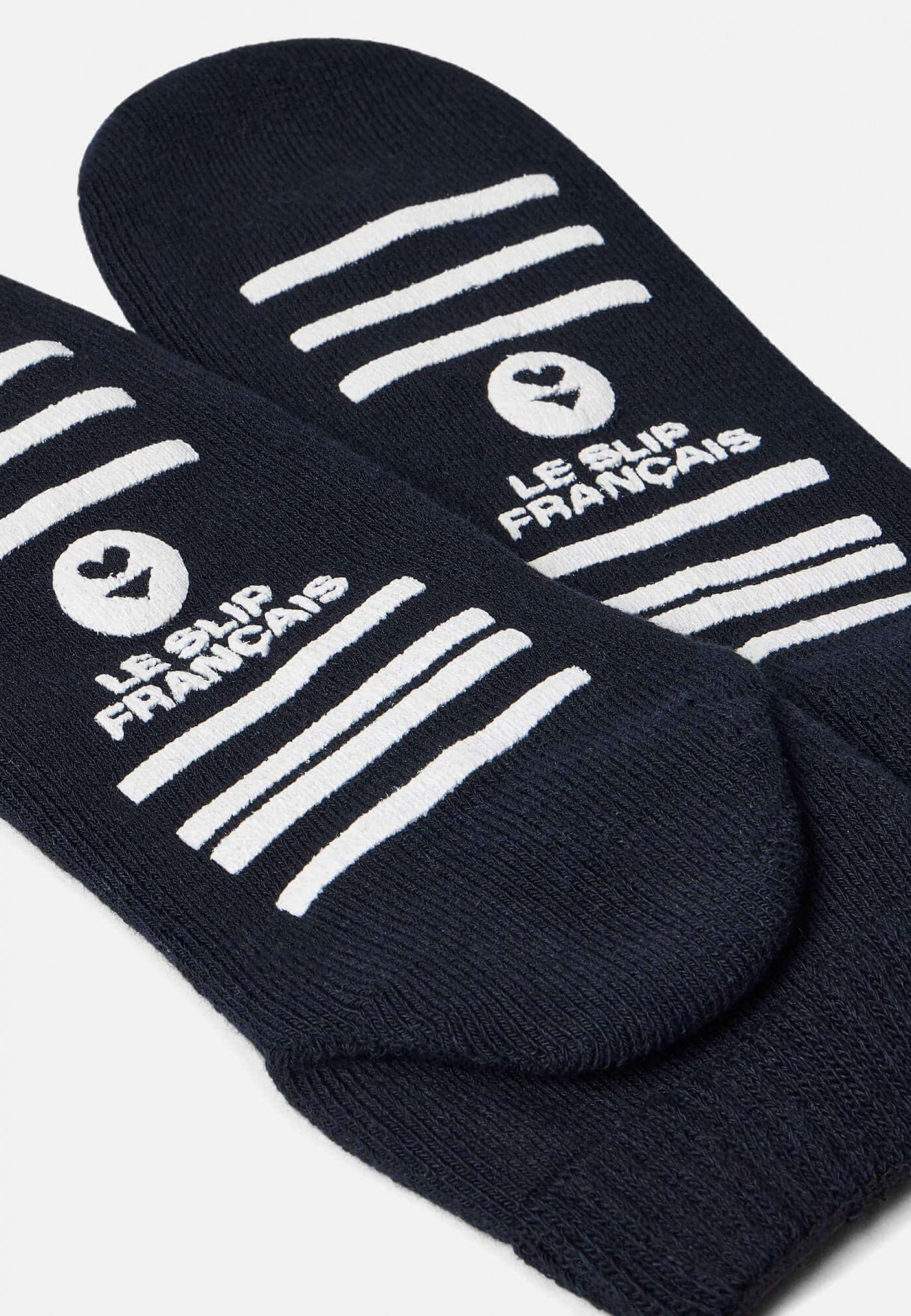 Chaussettes courtes à semelle anti-dérapante-Chaussonou Marine