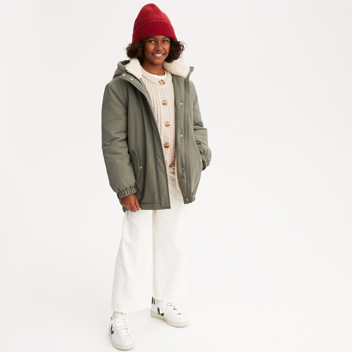 COLEÇÕES LA REDOUTE<br>Parka com zíper e capuz, forro felpudo