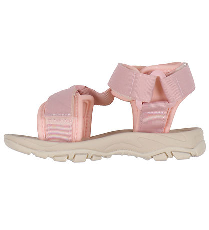Pom Pom Sandalen - Trekking Klettband - Hell Rose