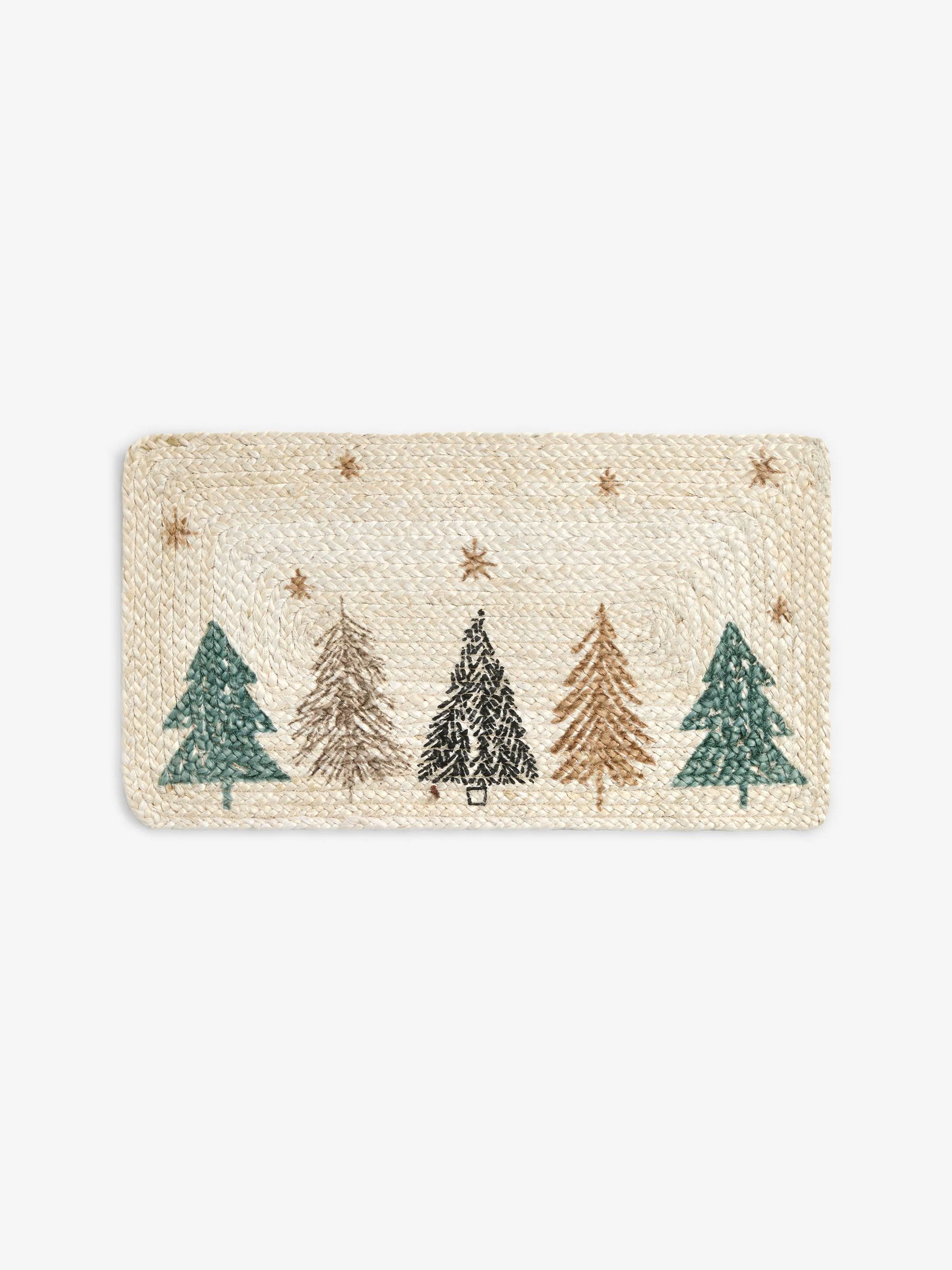 Christmas Scandi Tree Jute Doormat