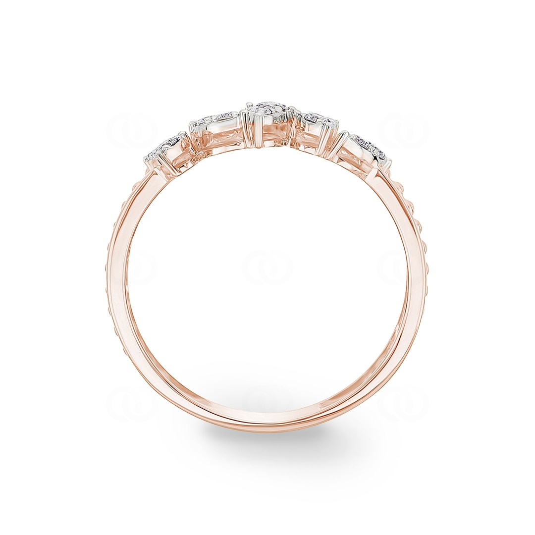 Ring 750/18 K Roségold mit Diamanten 0.12 ct H/si