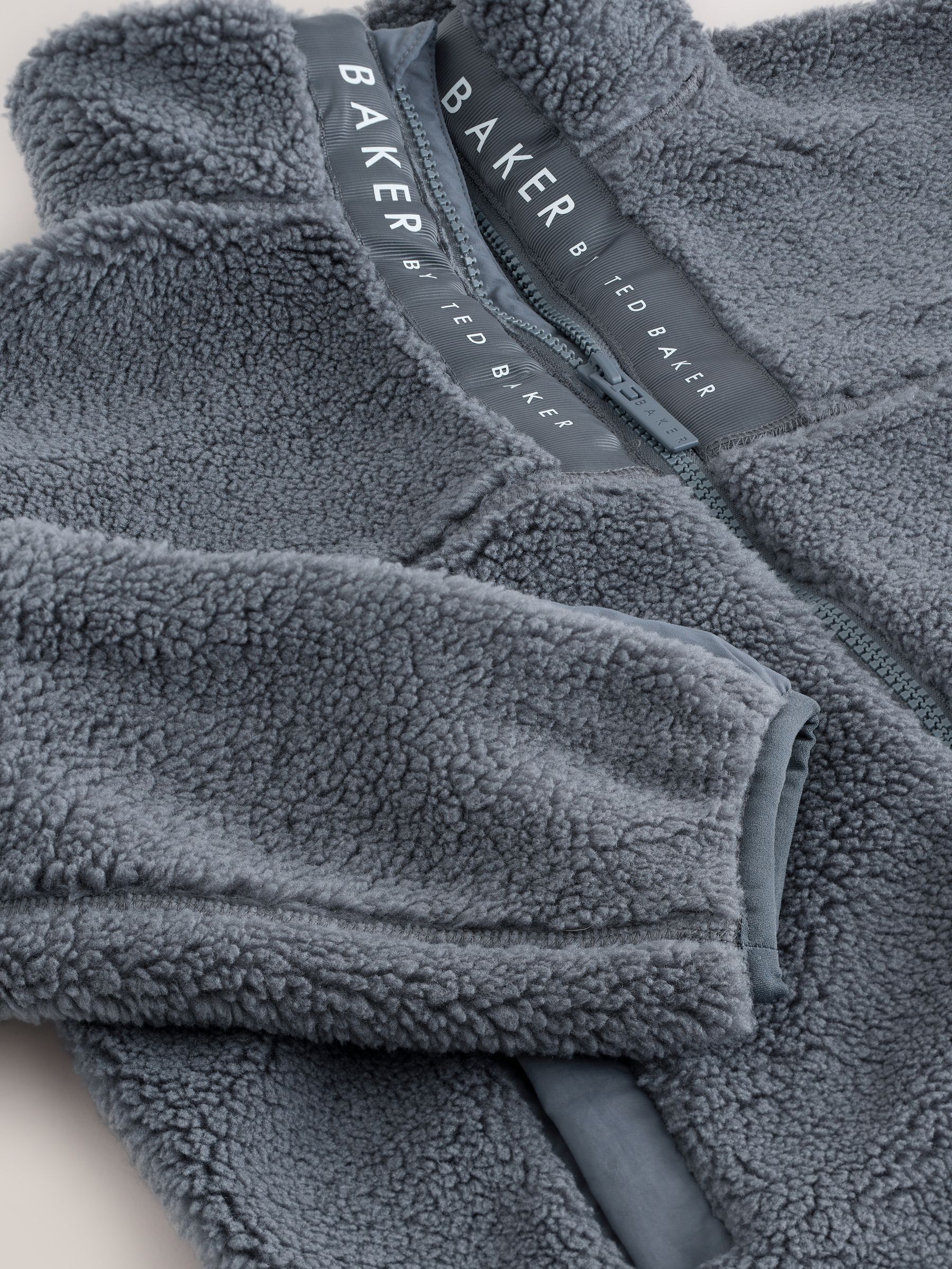 Baker by Ted Baker grijze borg fleece met ritssluiting