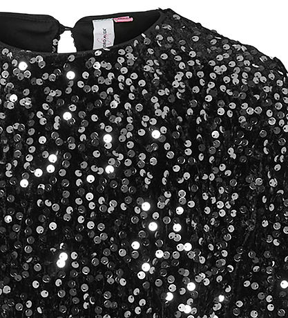 Vero Moda Girl Kjole - VmBella - Blåck/Sølver Sequins
