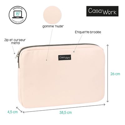 Viquel Casawork - Housse pour ordinateur portable 15″ - Gomme Nude