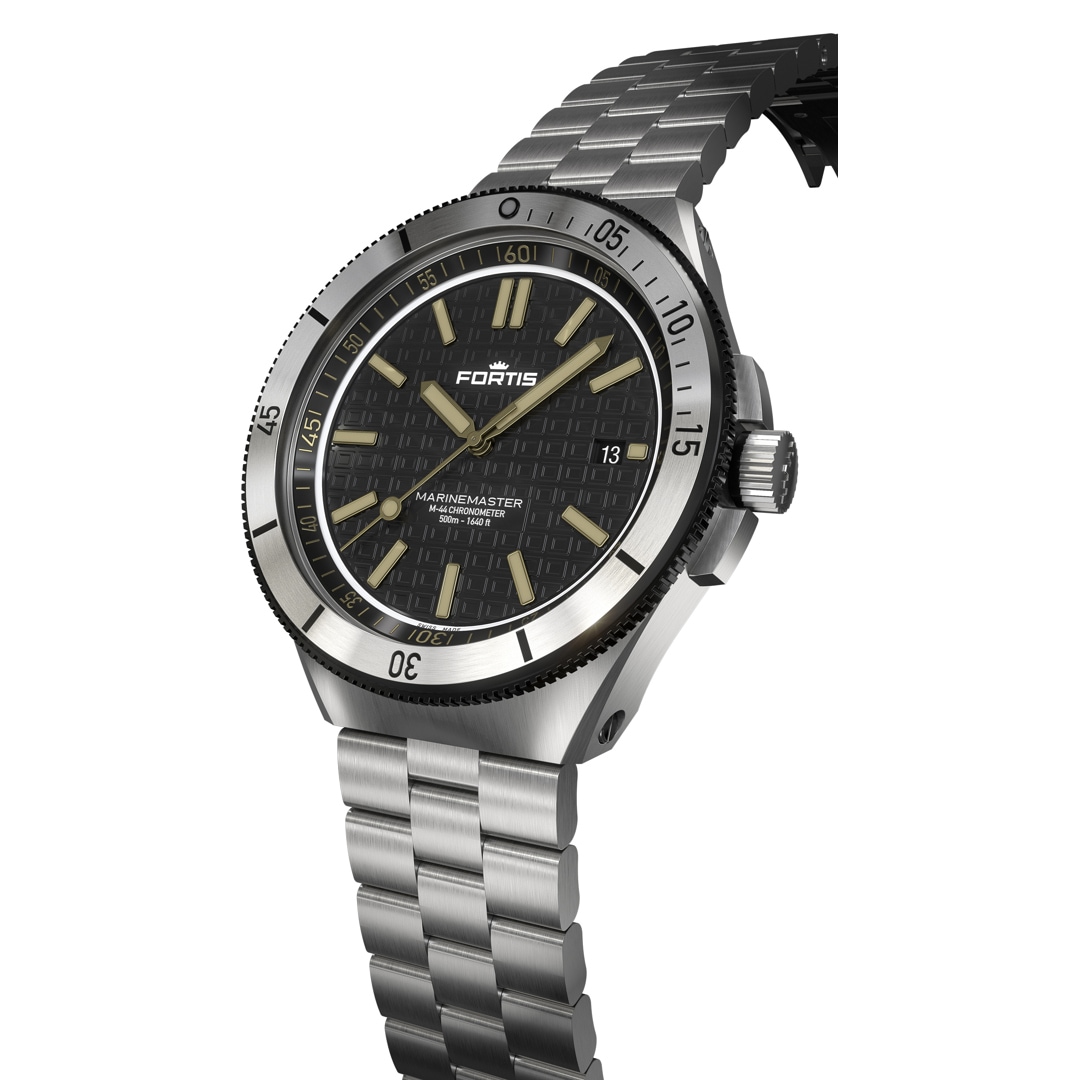 Fortis Marinemaster M-44 Chronometer Black Resin Block Bracelet
