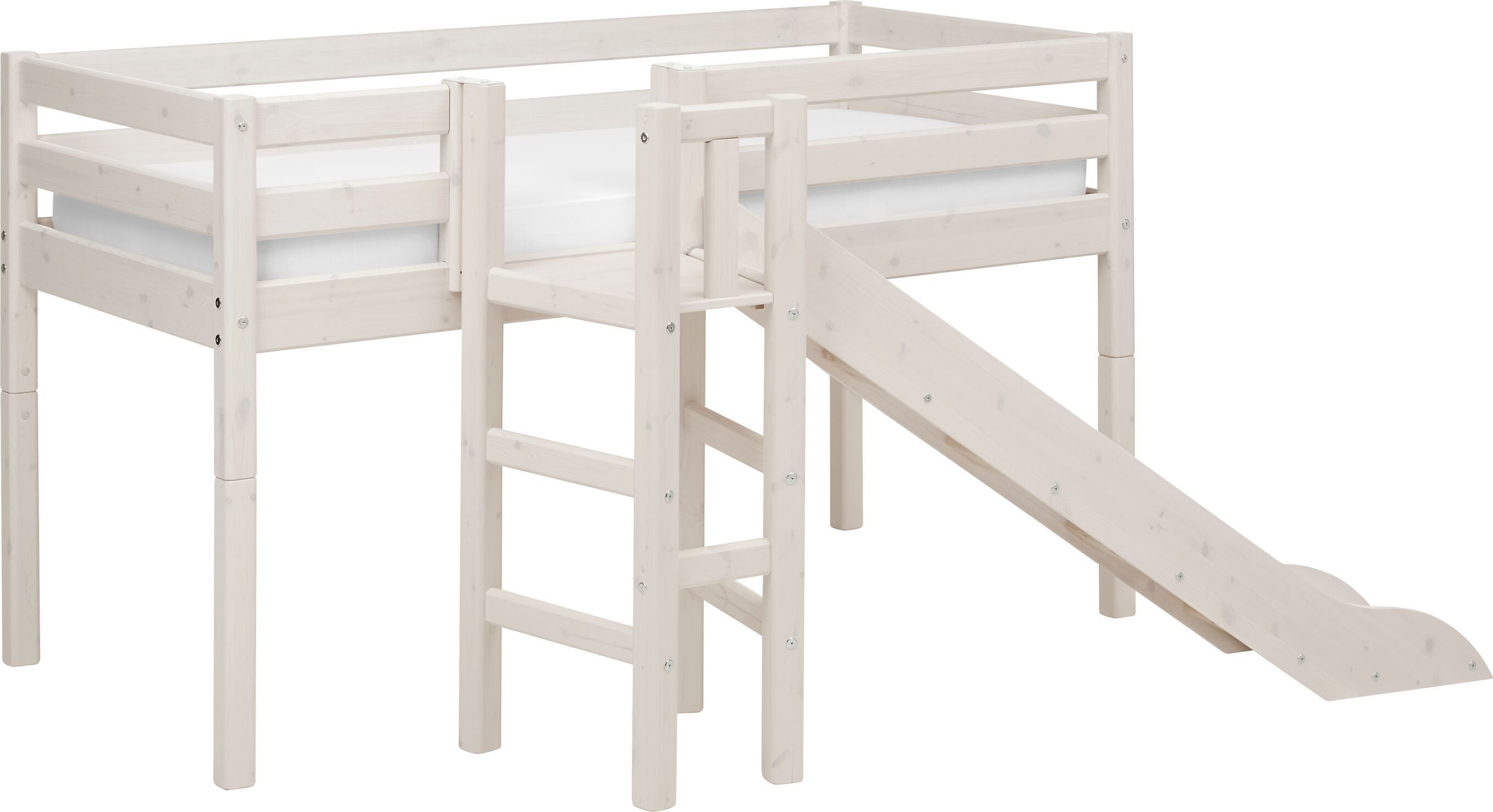 Flexa CLASSIC Halbhochbett - White Wash / B: 174.0 cm x T: 242.0 cm x H: 120.0 cm