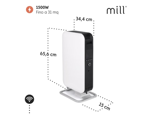 MILL - Convecteur Oil1500wifi3 refroidisseur d'huile 1500w chauffe par convect...