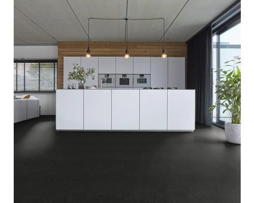 Velours tapijt Grace, kleur 78 zwart, 400 cm breed (per meter verkocht)