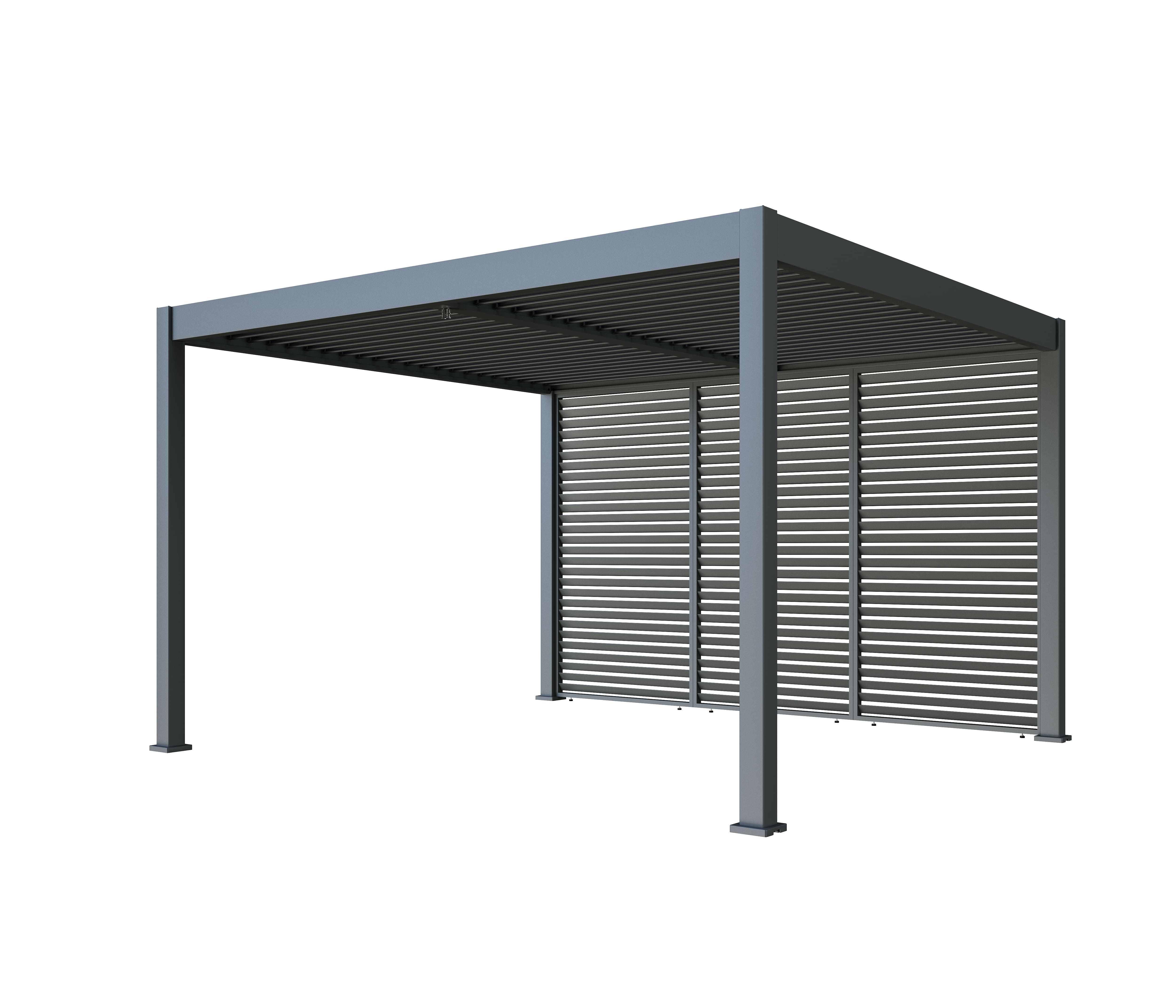 Pergola Pavillon mit Lamellen Dach Oasis 3,6 x 4m anthrazit