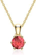 14 karaat gouden ketting met robijn hanger