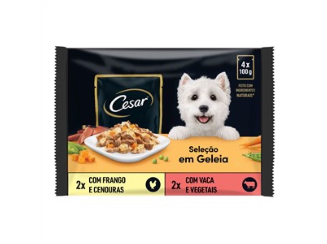 COMIDA HÚMIDA CÃO CESAR SELEÇÃO GELEIA 4X100G