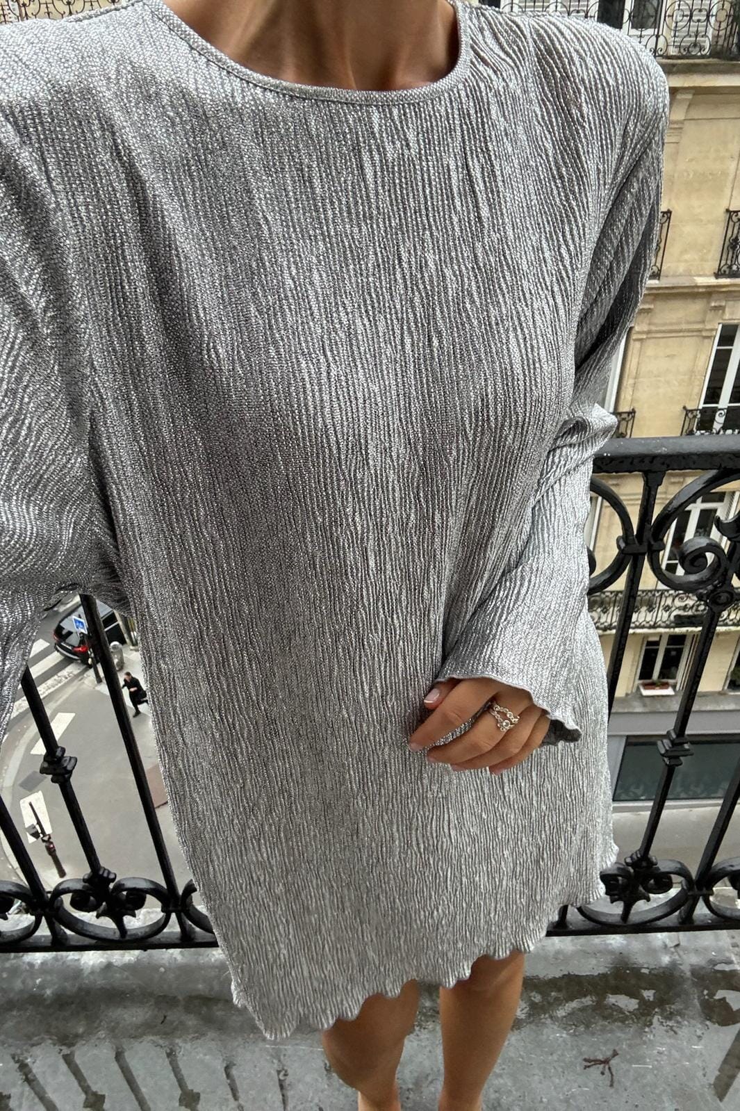 BYIC Kellyic Plissé Dress A23352 silverg silver glitter