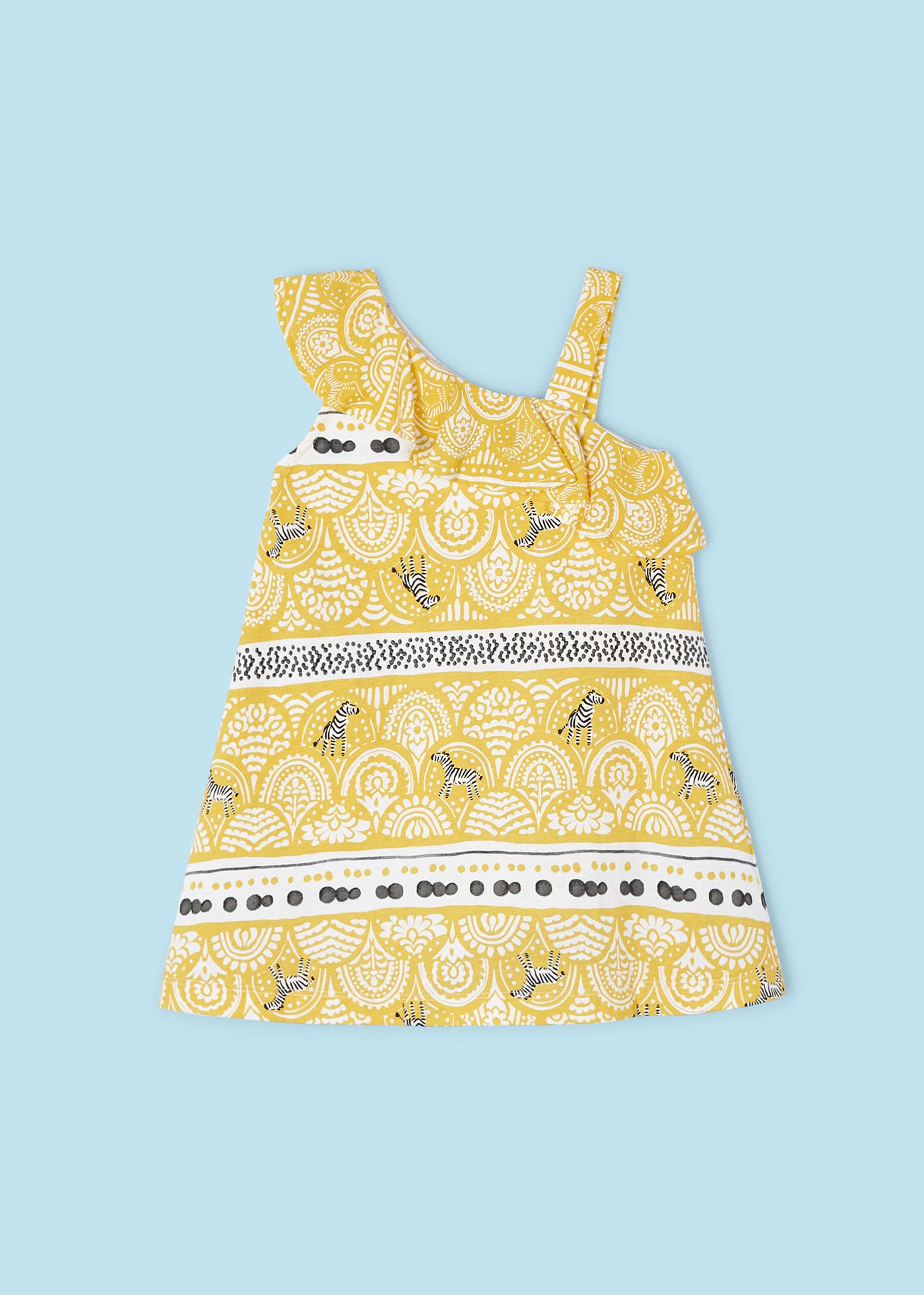 Vestido assimétrico Better Cotton para meninas, cor mel