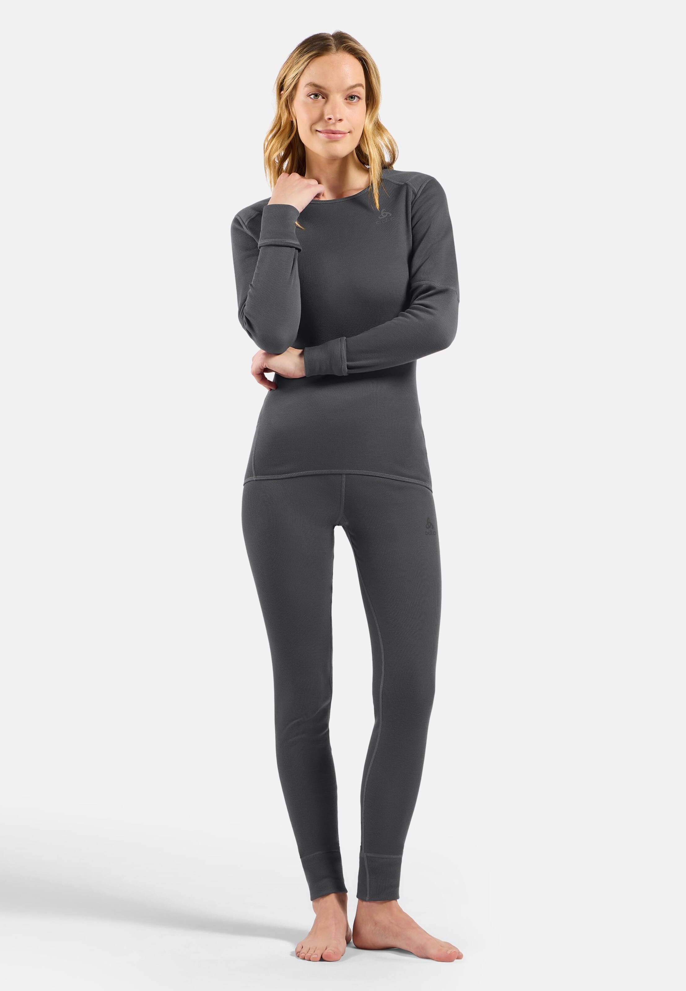 Active Warm Base Layer Tights in dark grey melange