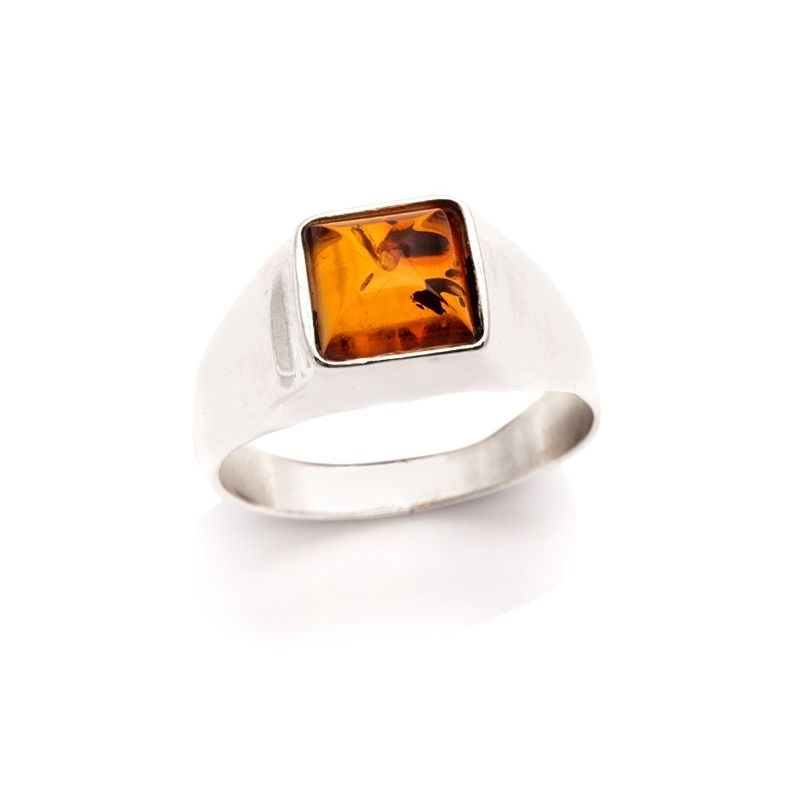 Bague argent 925 Ambre veritable de la mer Baltique