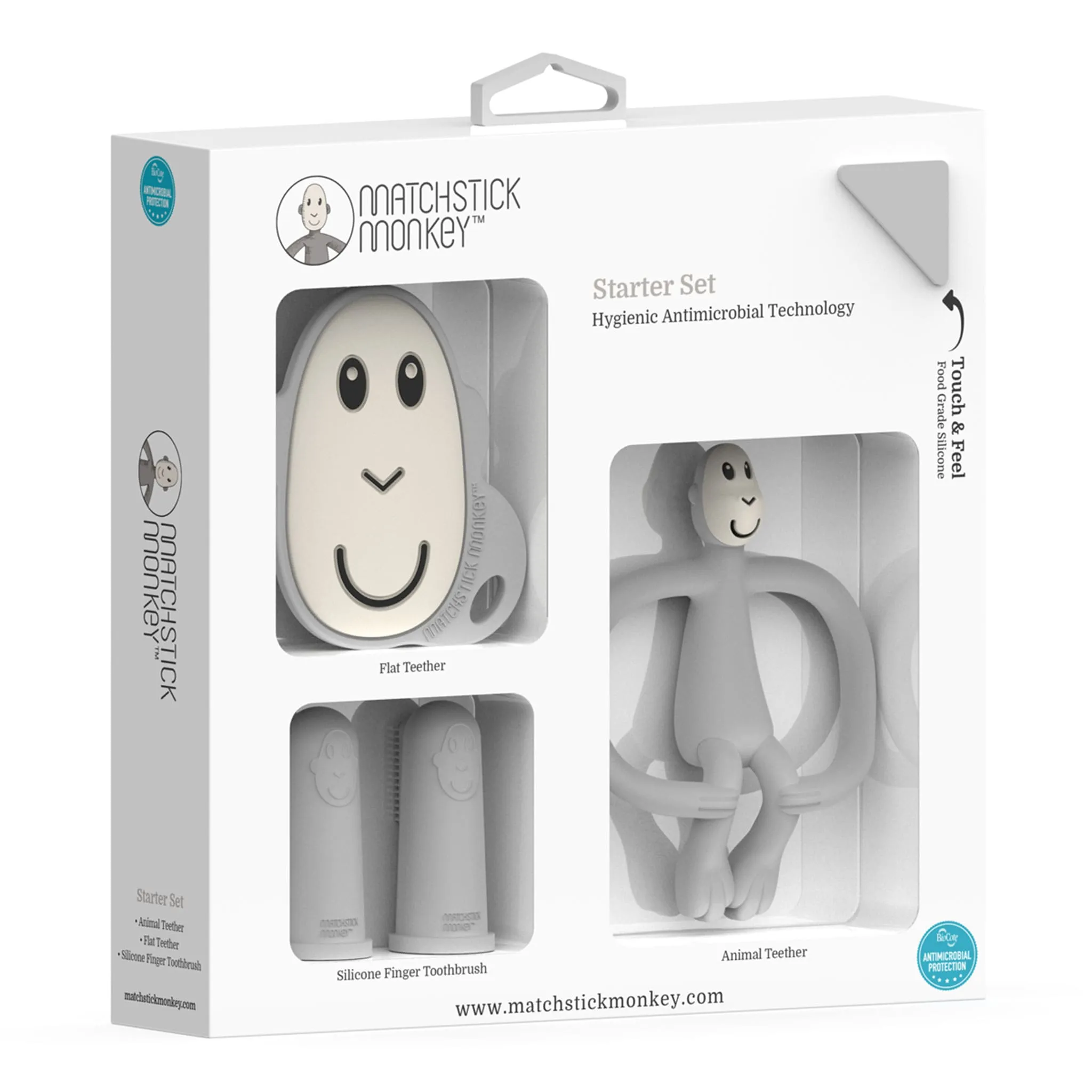 Matchstick Monkey Ensemble Cadeau Dentition - Singe Gris