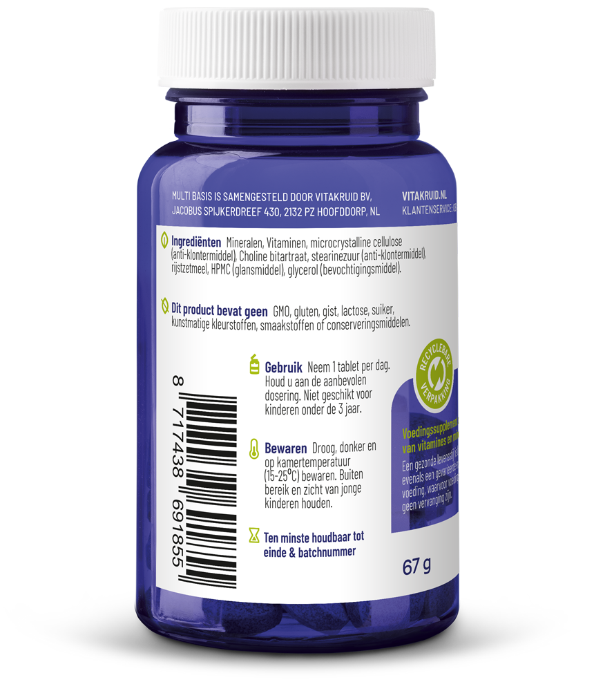 Vitakruid Multi Basis Met Natuurlijke Vormen (30 tabletten)