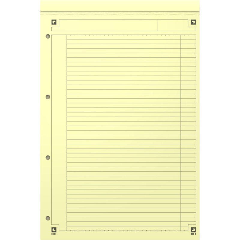 Bloc-notes Oxford international a4+ ligné jaune 6 mm 160 pages agrafées couverture carte orange