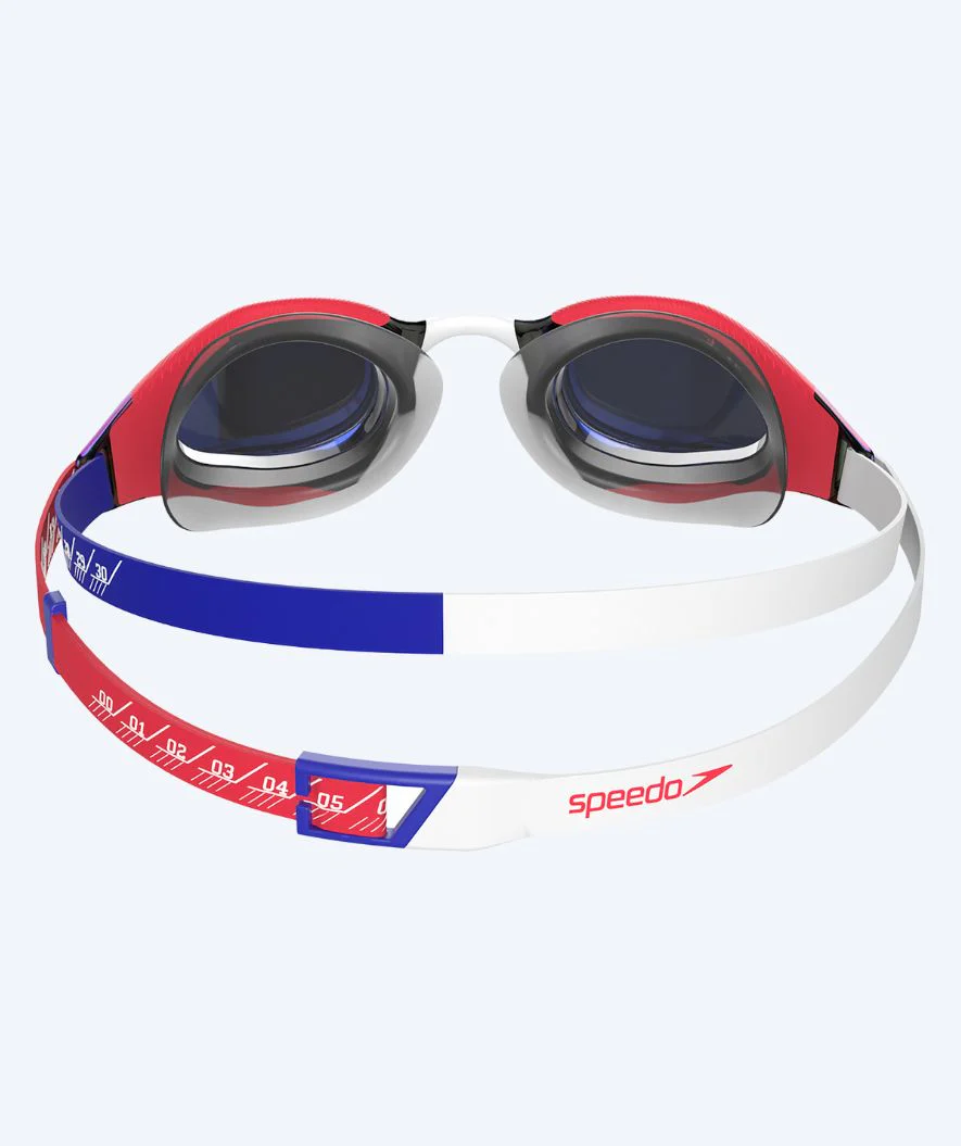 Speedo Elite svømmebriller - Fastskin Hyper Elite Mirror - Rød/blå