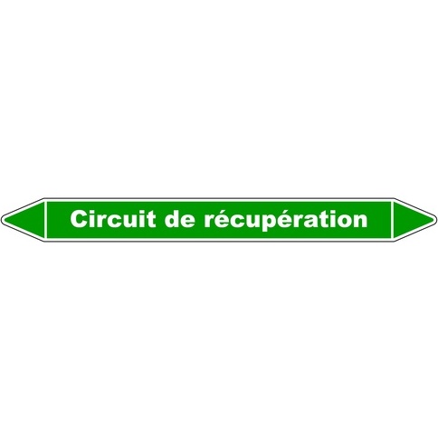 Marqueur tuyauterie - Circuit récupération - Vinyle laminé