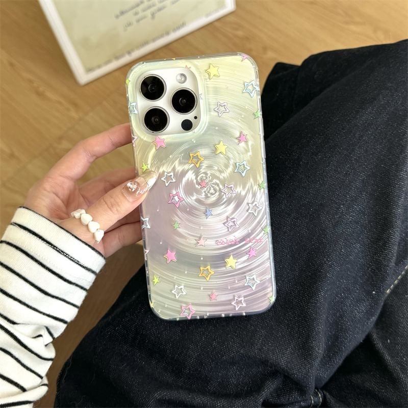 Fonekase - Star Ripple telefoonhoesje - Apple iPhone 16 Pro Max / 16 Pro / 16 Plus / 16 / 15 Pro Max / 15 Pro / 15 Plus / 15 / 14 Pro Max / 14 Pro / 14 Plus / 14 / SE / 13 Pro Max / 13 Pro / 13