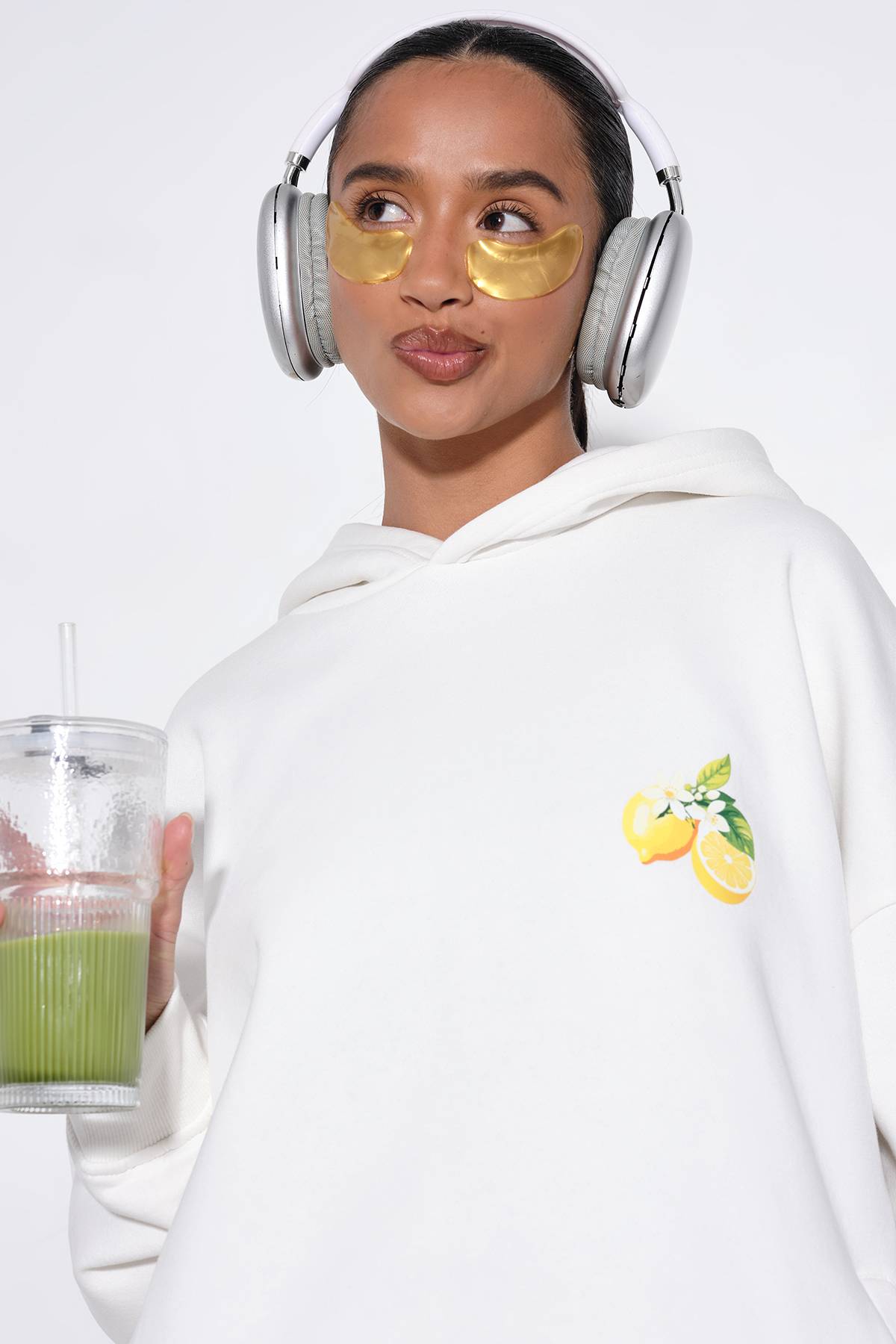 boohoo Sweat À Casynthétiqueche Oversize Imprimé Citron