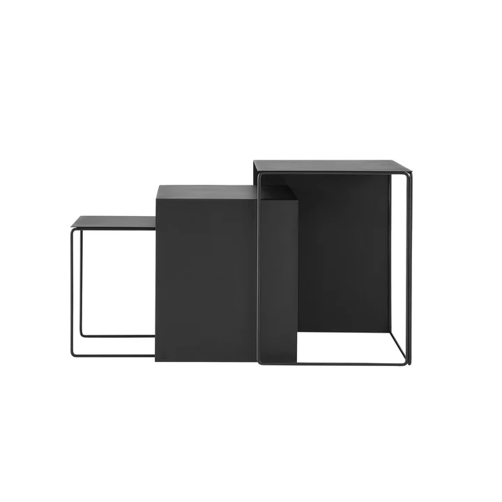 Ferm Living - Cluster Tables (3er-Set), schwarz