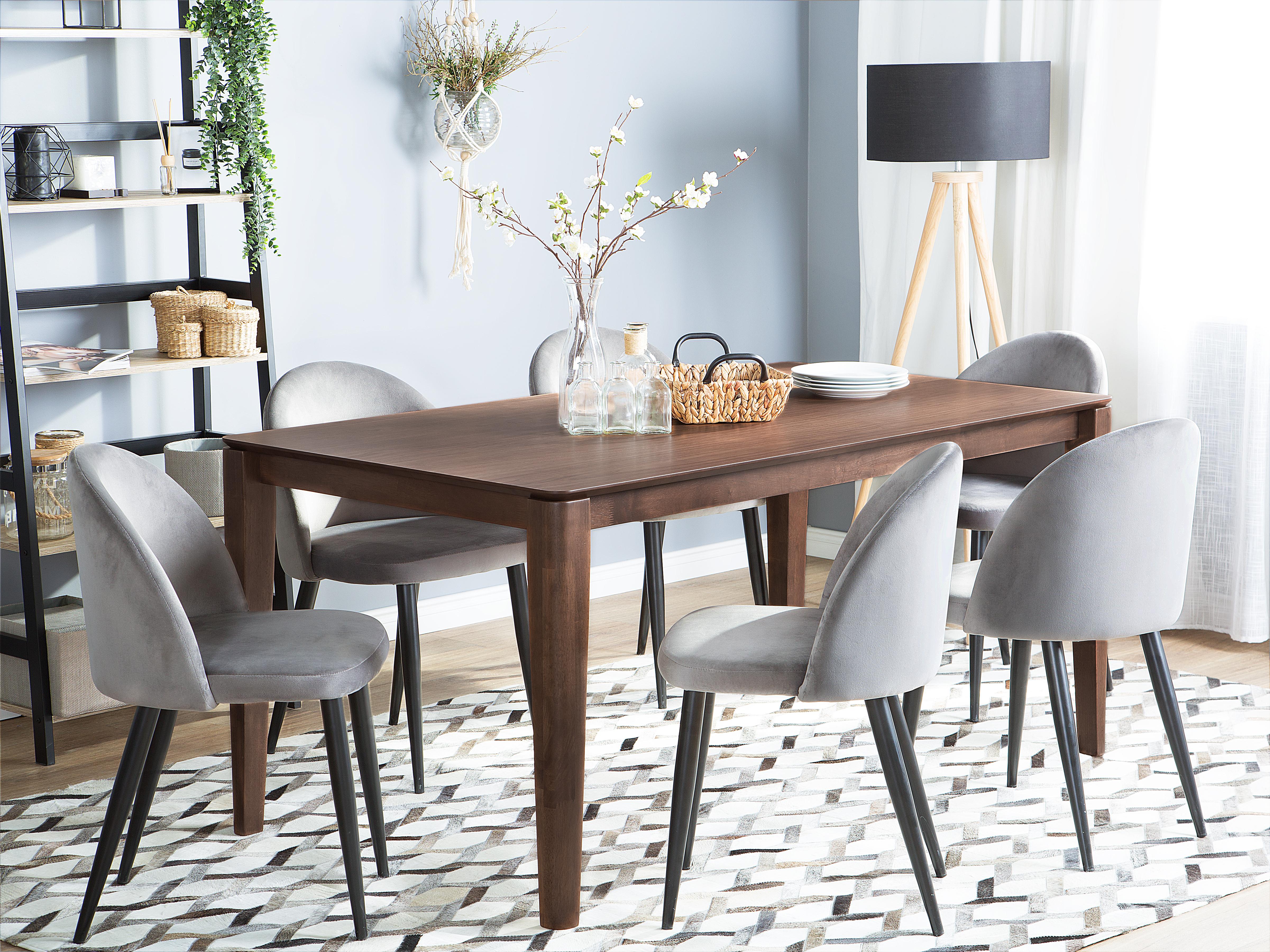 Eettafel LOTTIE Donker walnoothout 90 cm 160 cm