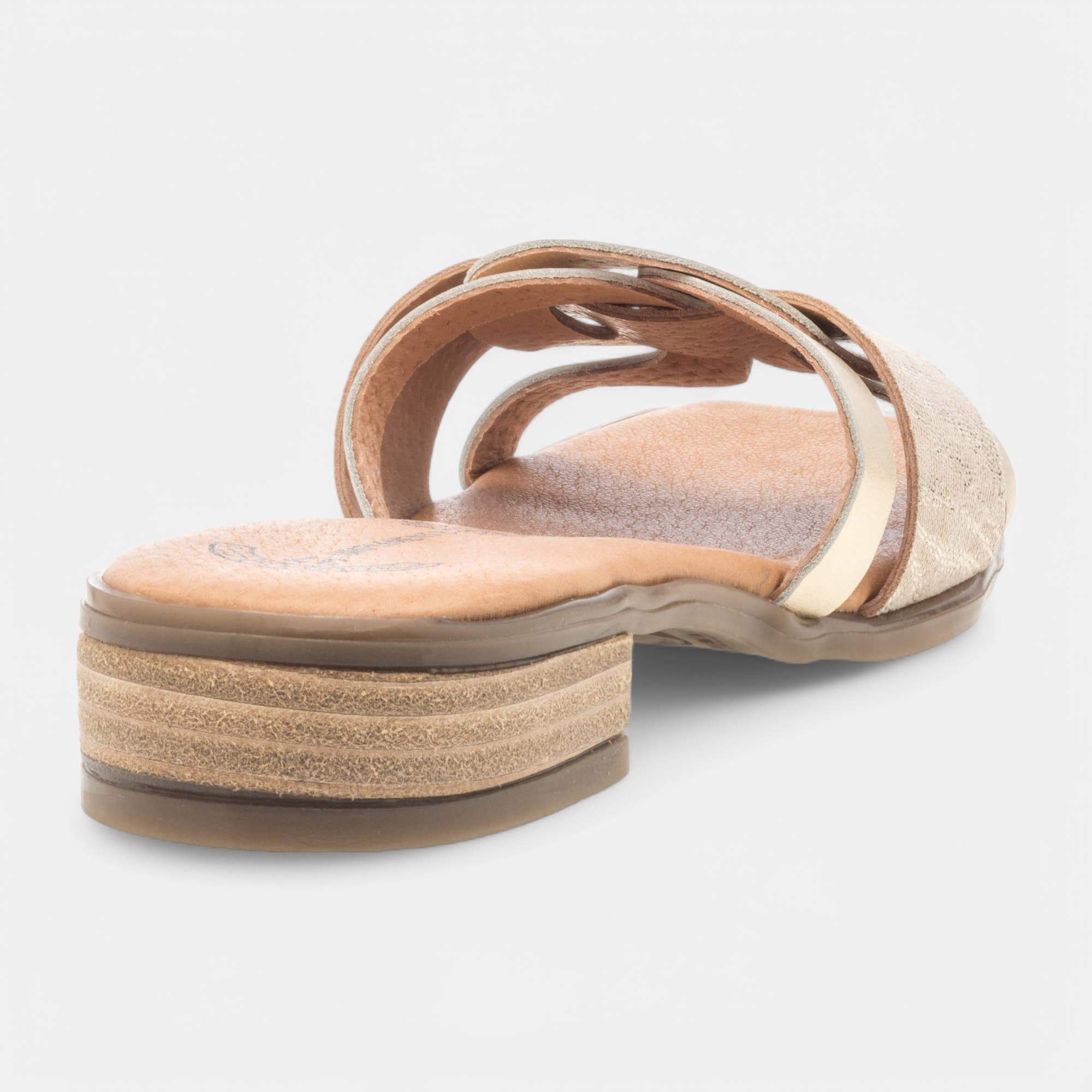 Mules Femme en cuir or