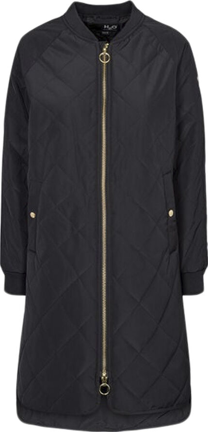 H2O Rubina Quilted lang overgangsjakke Sort