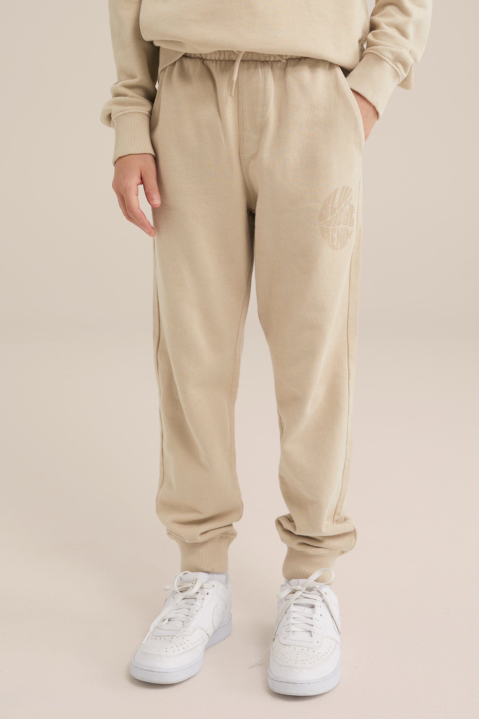 Jongens jogging broek met opdruk Blue Ridge Beige